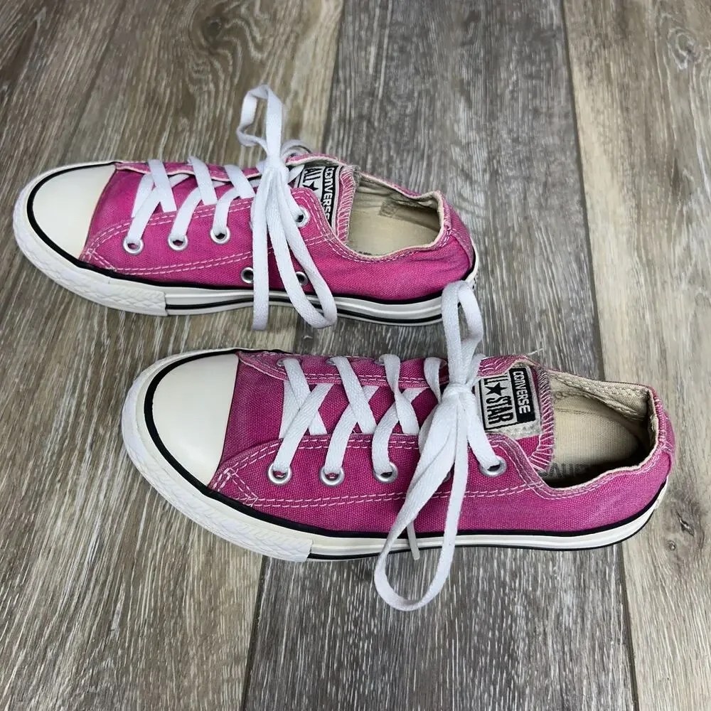 Hot Pink All Star Low Top Converse Kids Youth US Size 1 344806F Sneaker Shoes
